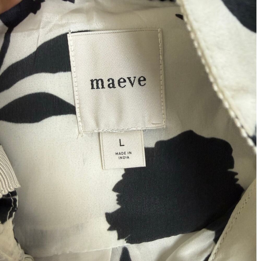 Maeve by Anthropologie Floral Blouse Black & White size L - Picture 8 of 10